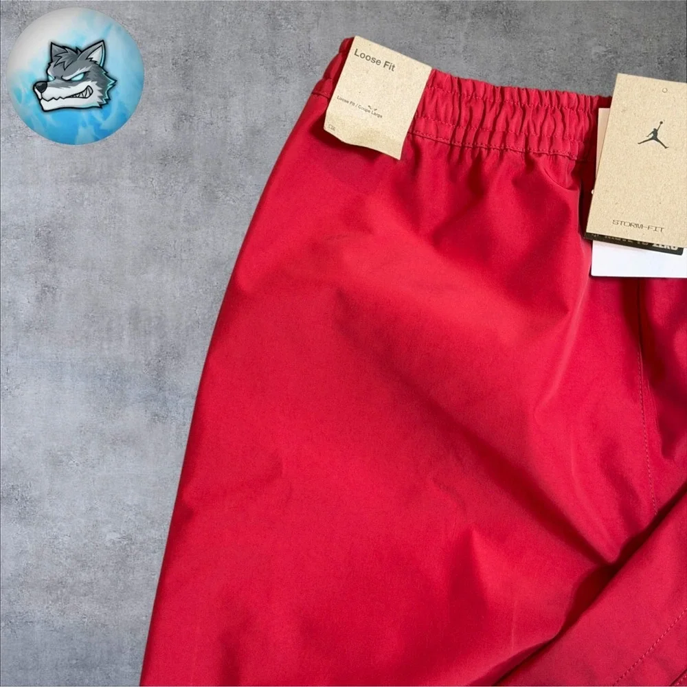 Nike Air Jordan Wings Red Track Pants Storm Loose-Fit Mens Size Small HV0083-659
